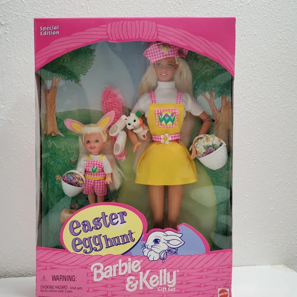 NRFB RARE 1997 Vintage Easter Egg Hunt Barbie and Kelly Gift Set TWO dolls - Picture 5 of 7